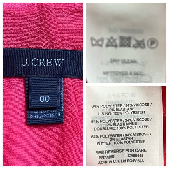 J. Crew Fit & Flare Dress 3/4 Flute Bell Sleeves Coral Pink Women’s Size 00 - Picture 9 of 11